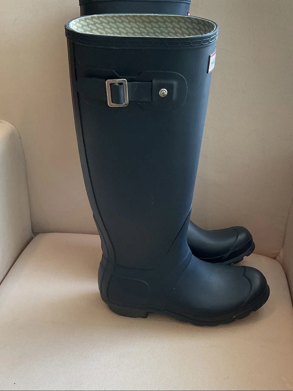 Hunter Tall Navy Rain Boots